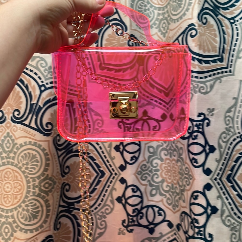 Neon pink purse